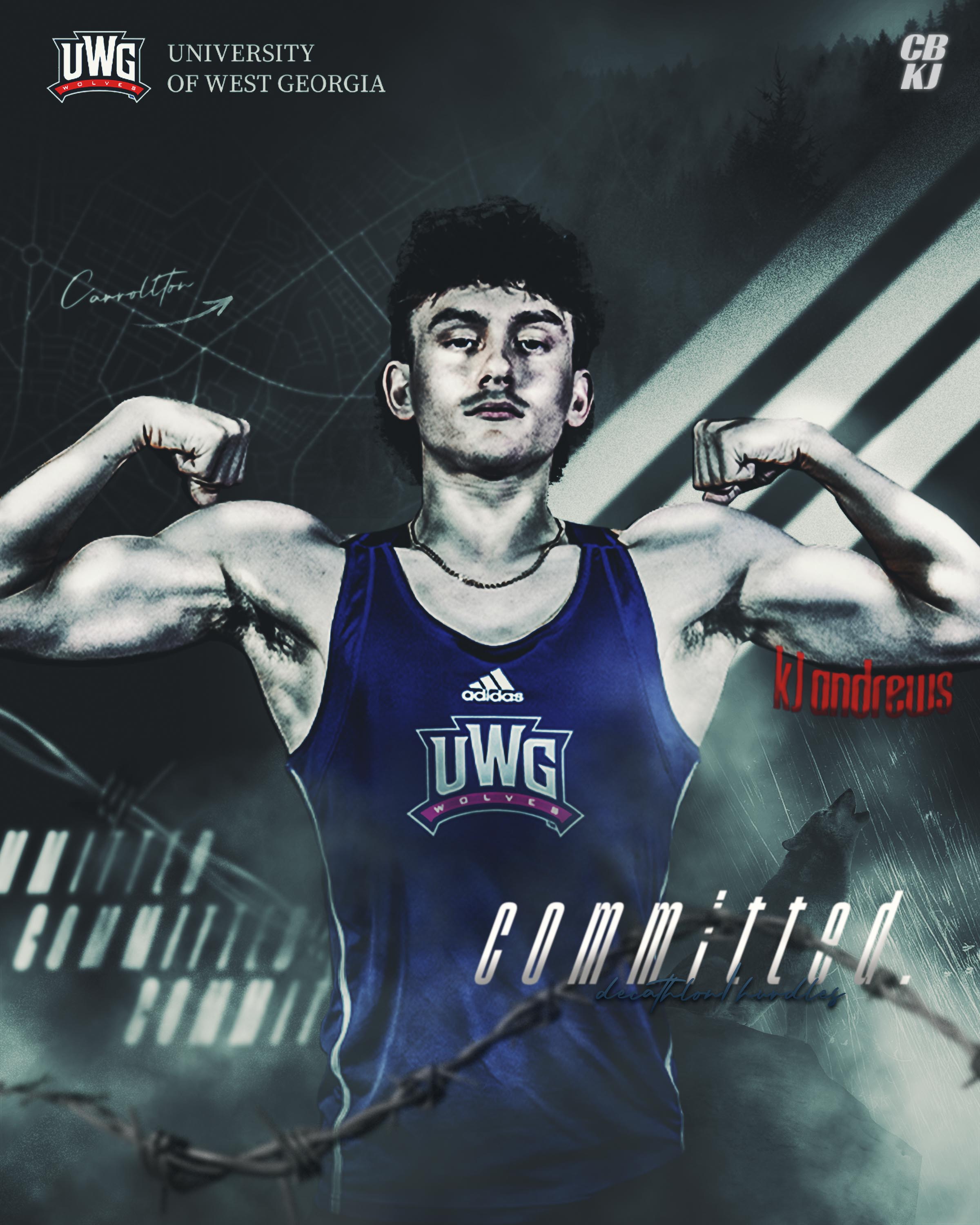 UWG Track and field track committment graphic
